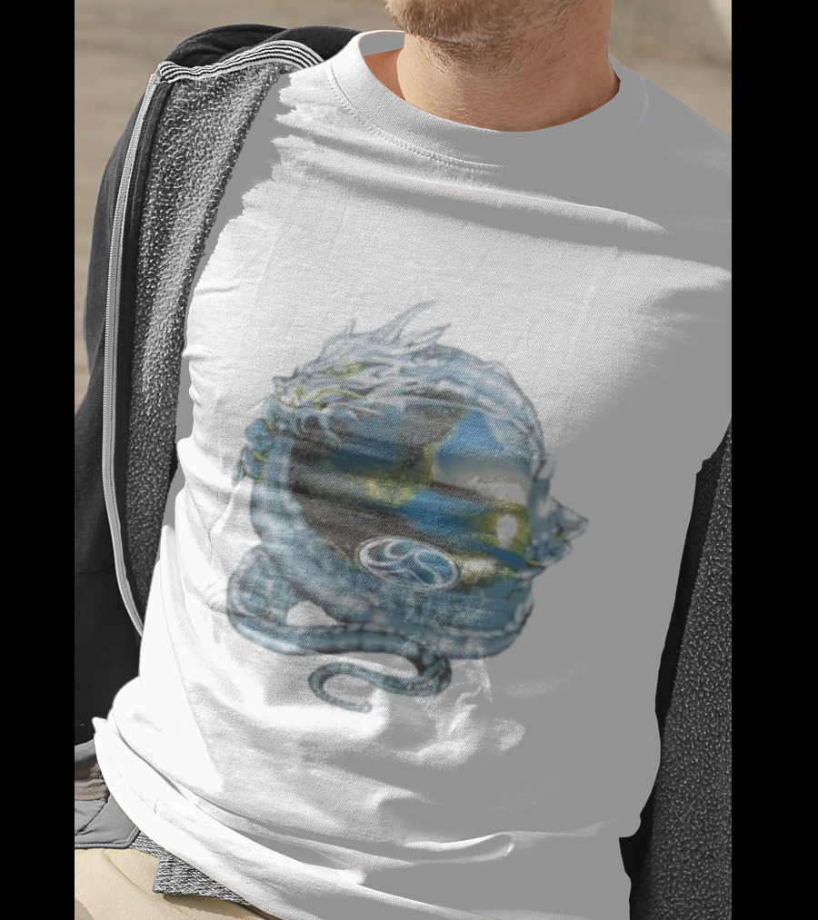 Yardsale Wave Serpent Dragon Landscape Sphere T-Shirt