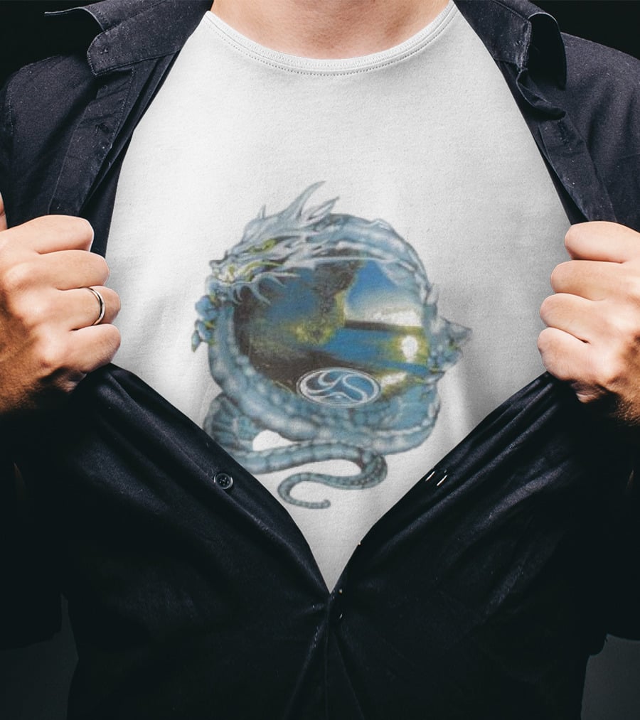 Yardsale Wave Serpent Dragon Landscape Sphere T-Shirt