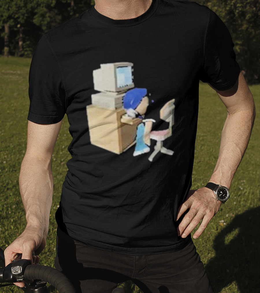 Nikki Carreon Internet Fatigue Vintage Computer Cartoon Figure T-Shirt