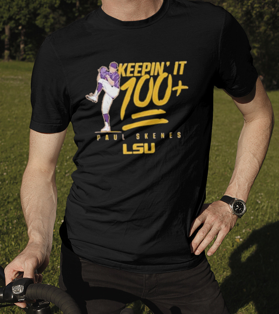 Keepin’ It 100+ Paul Skenes LSU Baseball T-Shirt