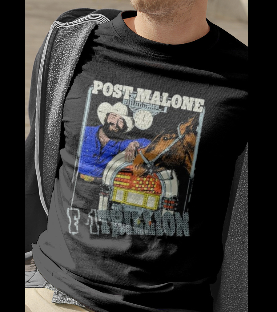 Post Malone F-1 Trillion Juke Box Cowboy And Horse Scene T-Shirt