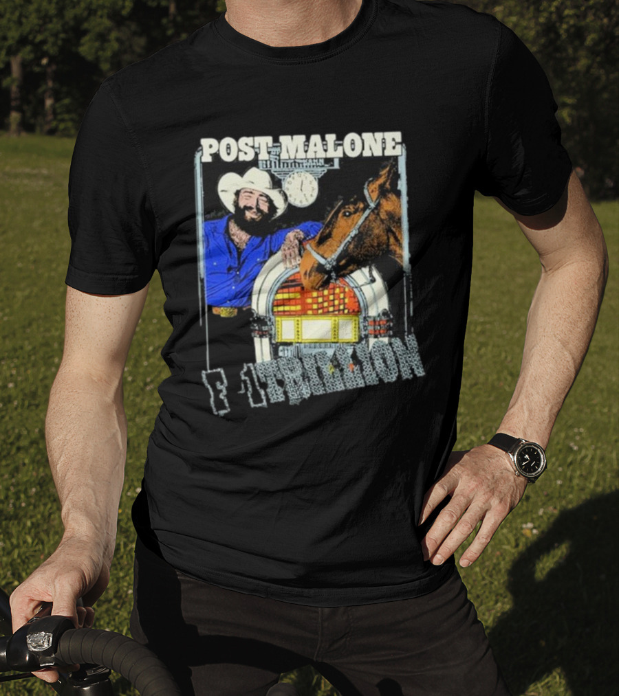 Post Malone F-1 Trillion Juke Box Cowboy And Horse Scene T-Shirt