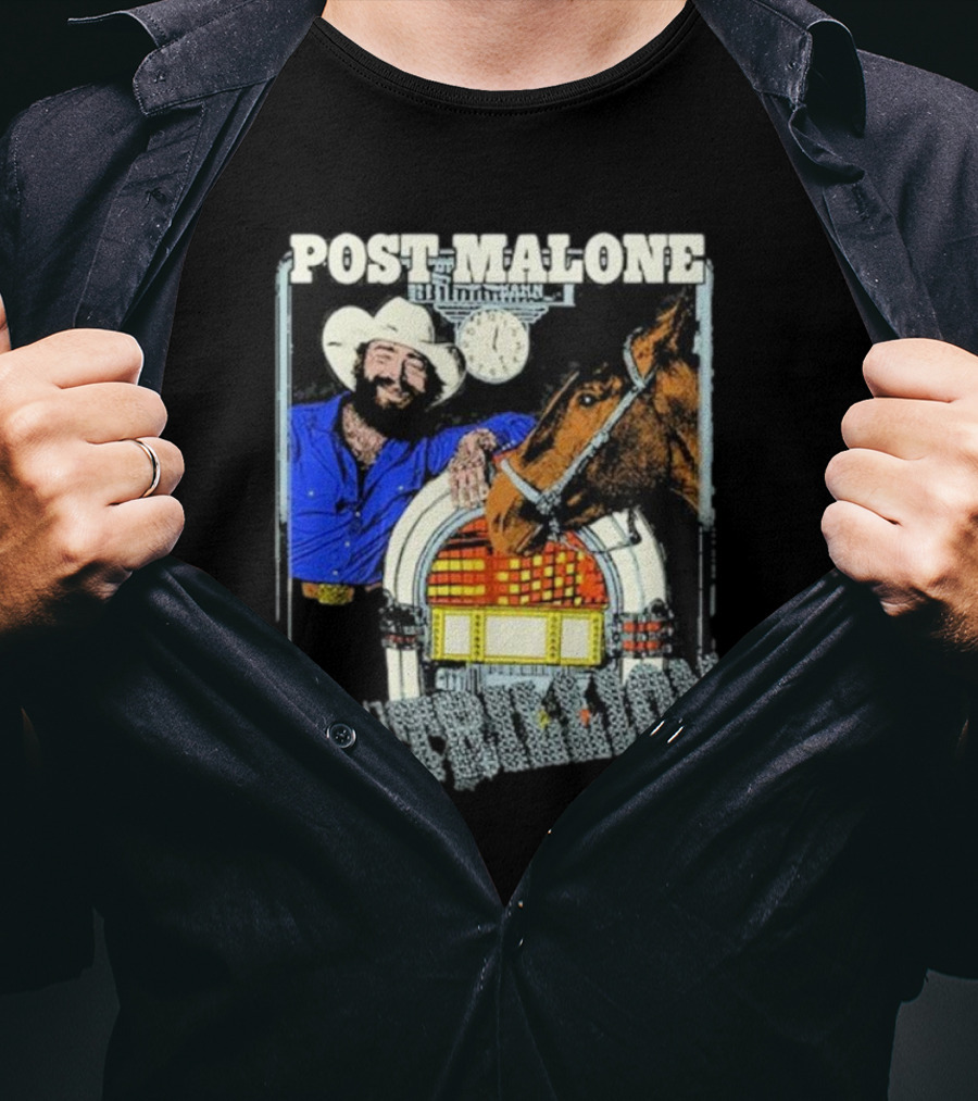 Post Malone F-1 Trillion Juke Box Cowboy And Horse Scene T-Shirt