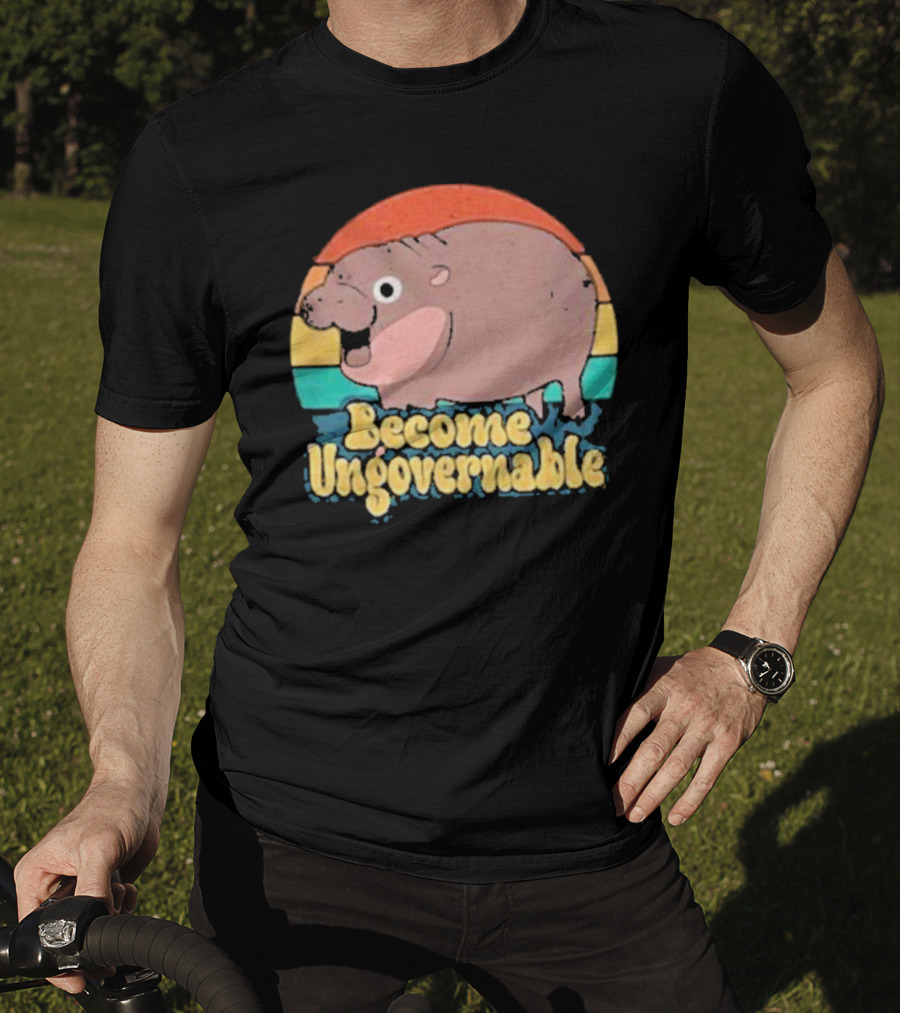 Become Ungovernable Baby Hippo Retro Circles T-Shirt