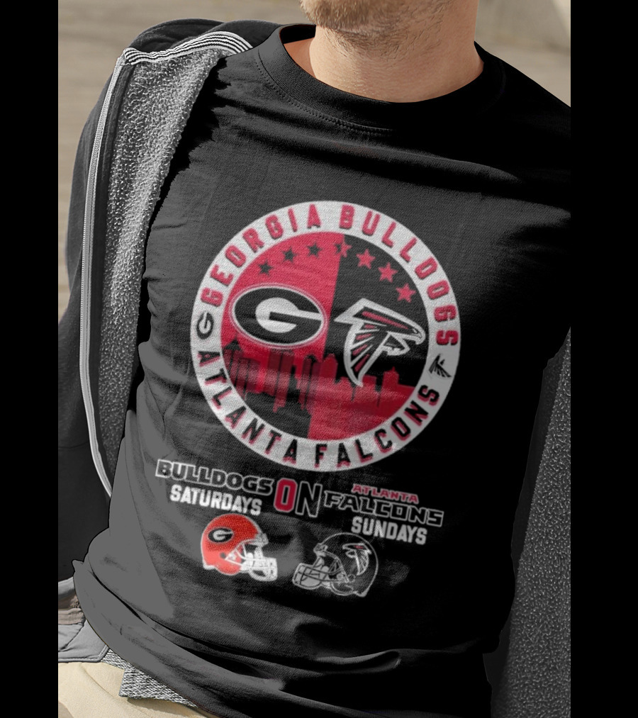 Georgia Bulldogs Saturdays Atlanta Falcons Sundays Football Fans T-Shirt