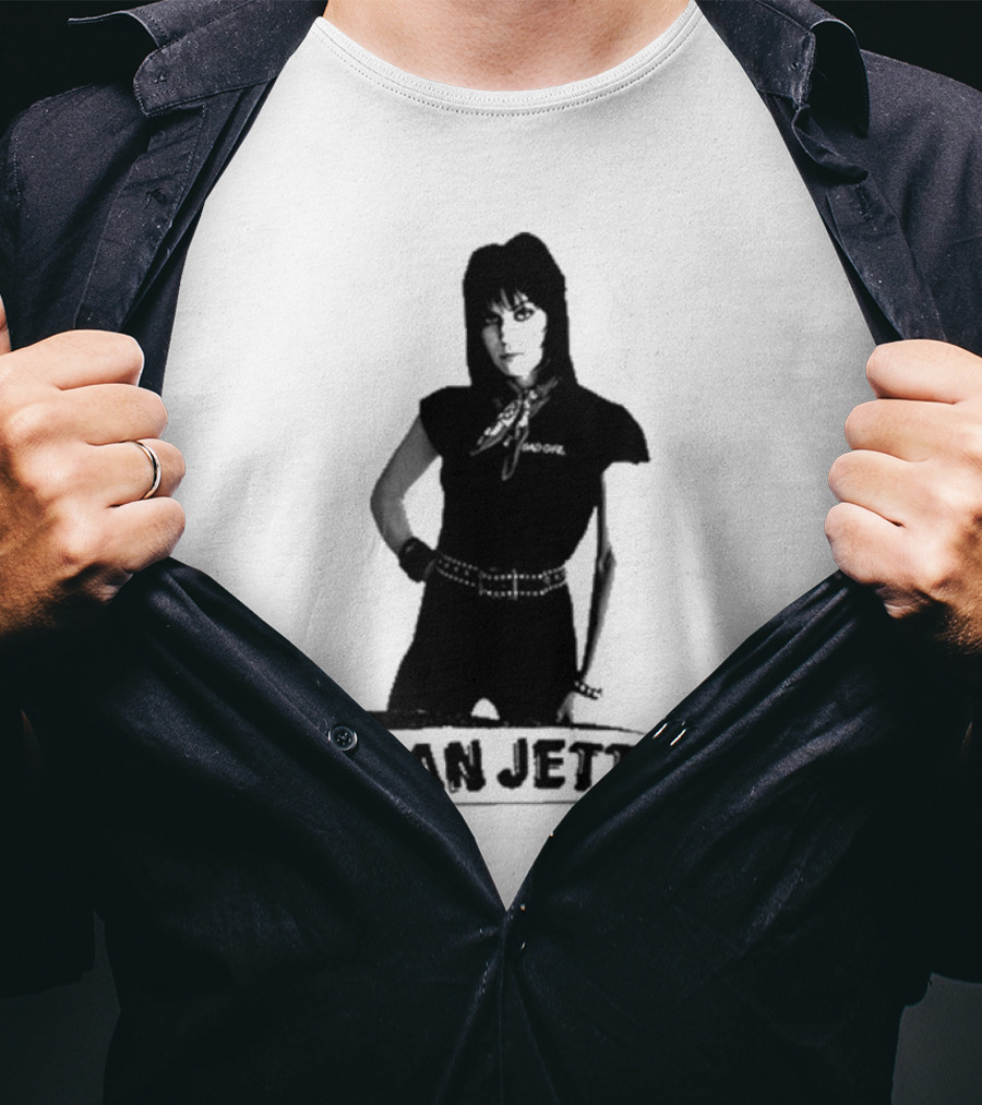 Joan Jett Crimson And Clover Photo Joan Jett Black And White Image T-Shirt