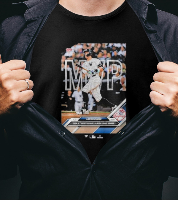 Aaron Judge New York Yankees 2024 AL MVP Topps Now Most Valuable Player Award Winner T-Shirt