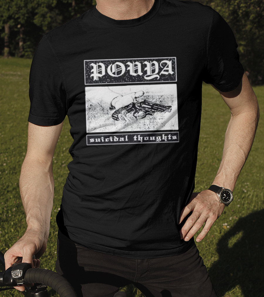 Pouya Suicidal Thoughts Hand Holding Gun T-Shirt