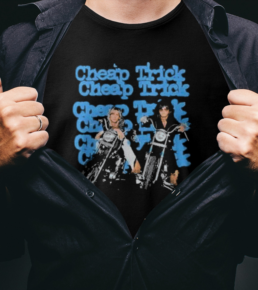 Cheap Trick In Color Motorcycle Riders T-Shirt