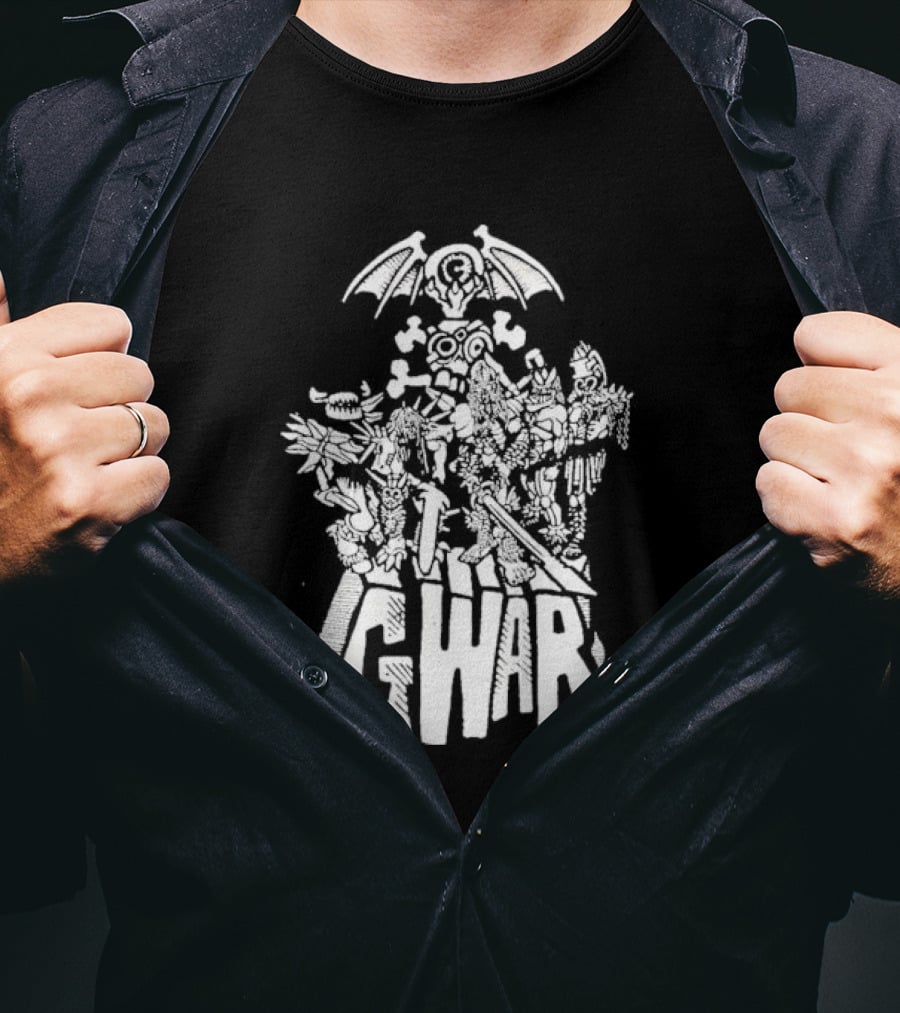 Gwar 1994 Glow In The Dark Band Art With Monsters And Bat Wings T-Shirt