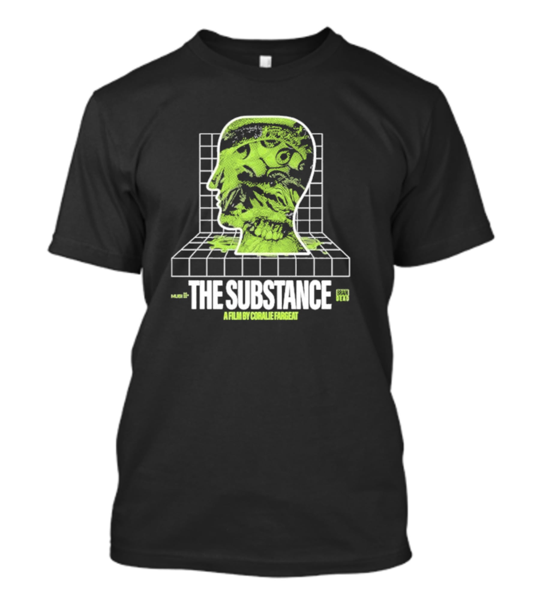The Substance A Film By Coralie Fargeat MUDB Grand Studio Head On Grid With Eye And Mouth T-Shirt