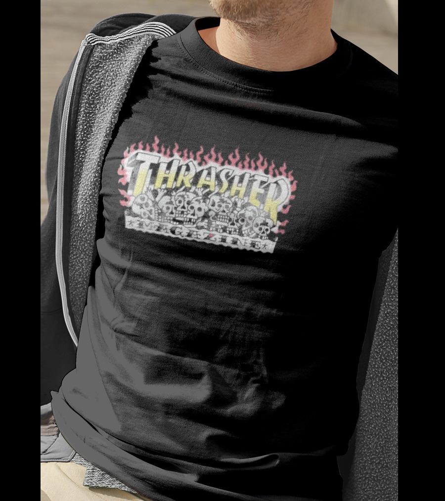 Thrasher Magazine Flaming Skull Graphics T-Shirt