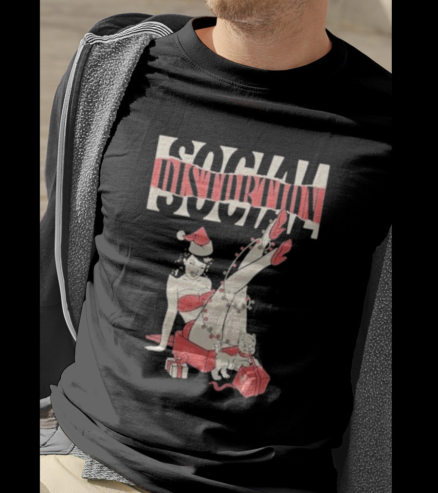 Social Distortion Holiday Pinup Torn Logo Santa Hat Retro Gifts T-Shirt