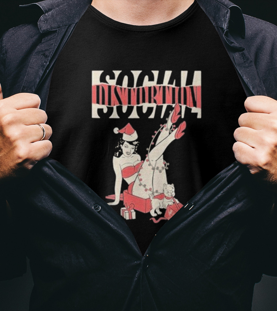 Social Distortion Holiday Pinup Torn Logo Santa Hat Retro Gifts T-Shirt