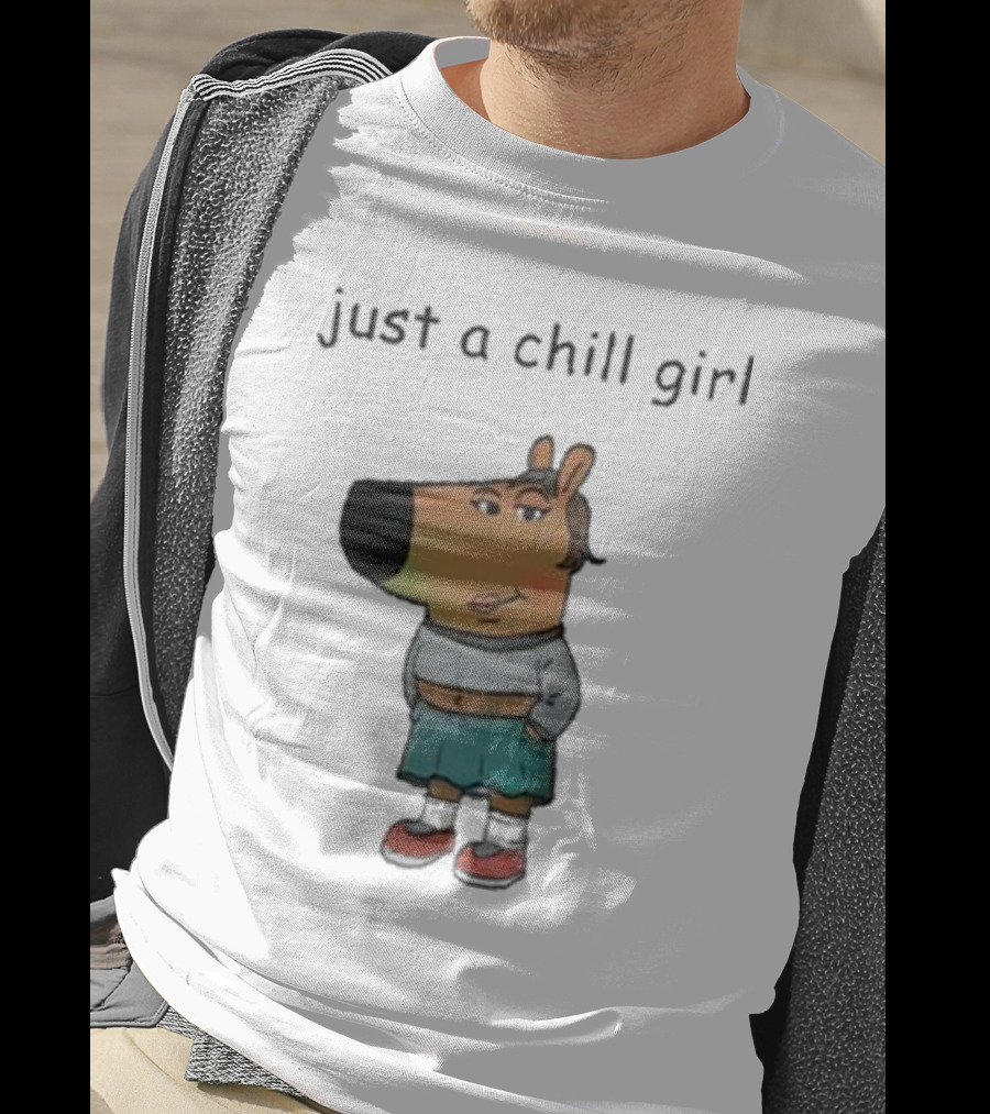Just A Chill Girl Wearing Character With Crossed Arms And Sneakers T-Shirt