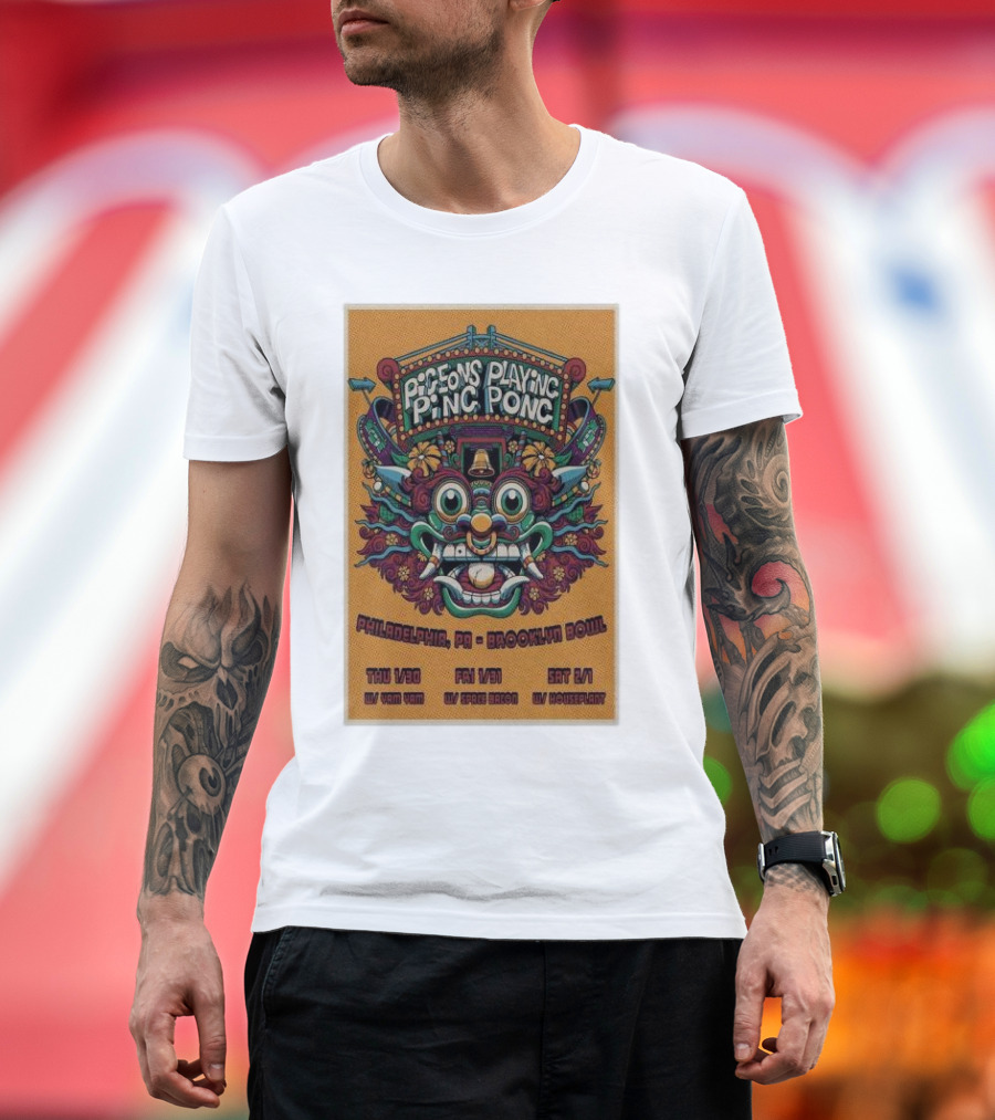 Pigeons Playing Ping Pong January 30-31 February 1 2025 Philadelphia PA Brooklyn Bowl Event T-Shirt