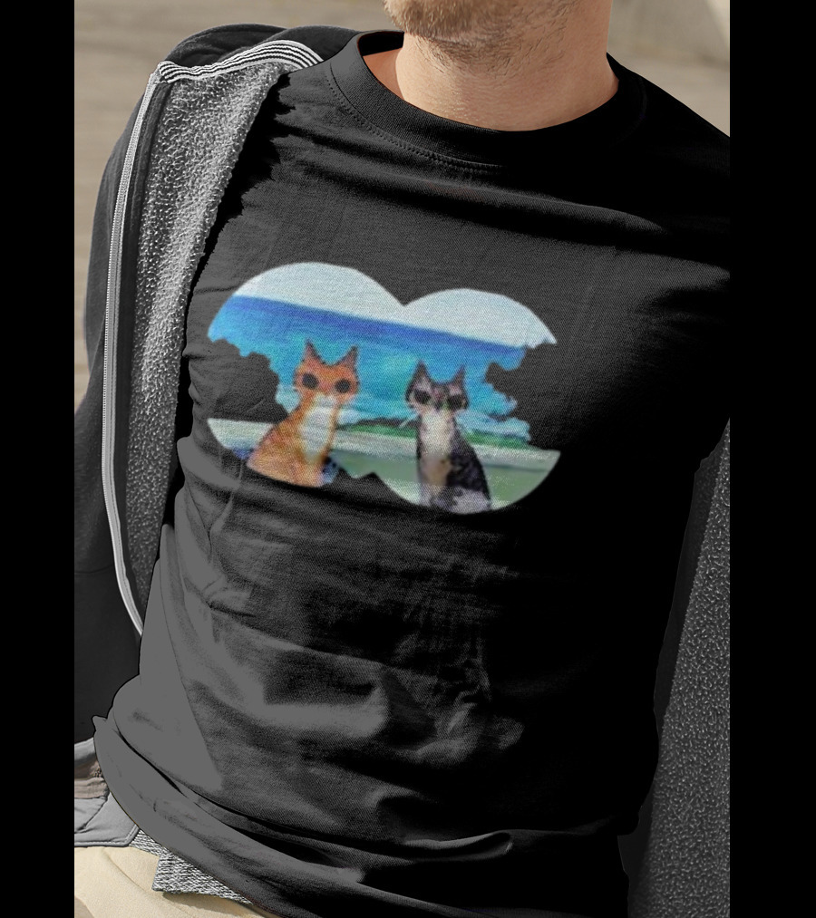 Kelly Pringle Private Conversation Ocean Cats Binocular View T-Shirt