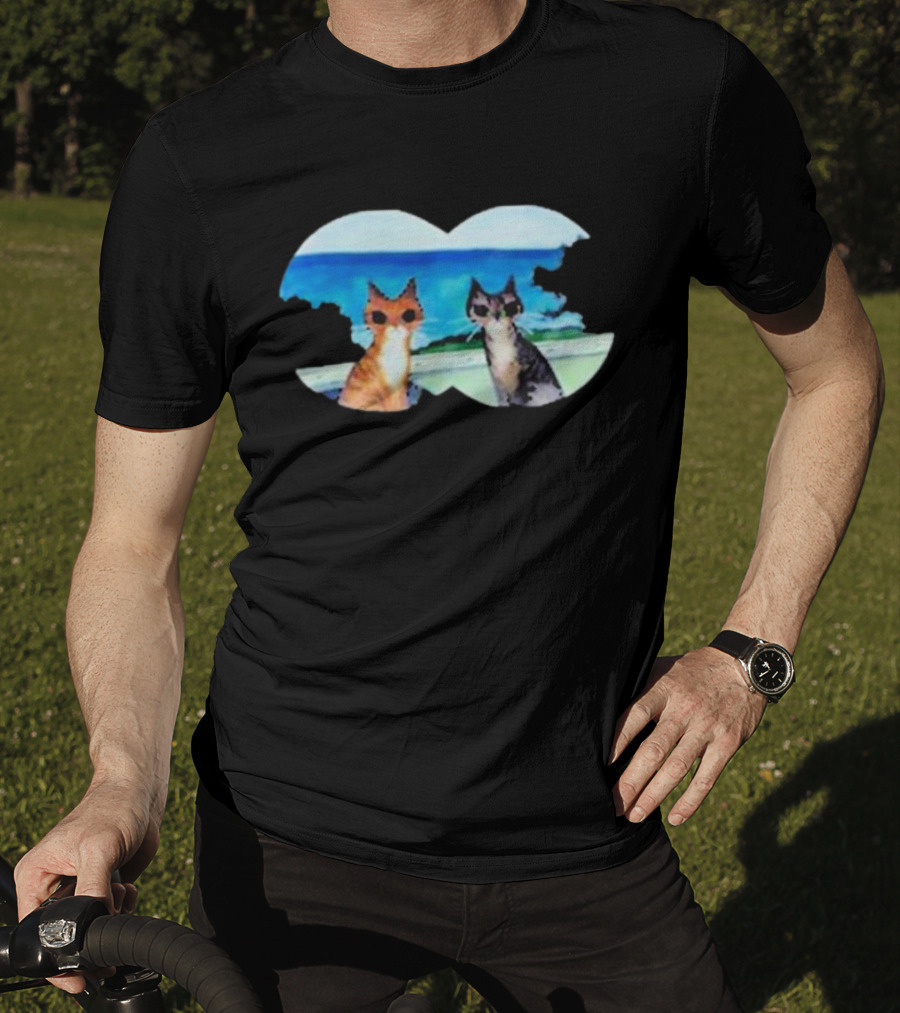 Kelly Pringle Private Conversation Ocean Cats Binocular View T-Shirt
