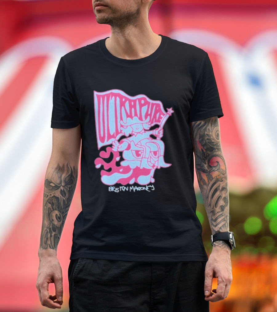 Briston Maroney Ultrapure Pink and Blue Caricature T-Shirt
