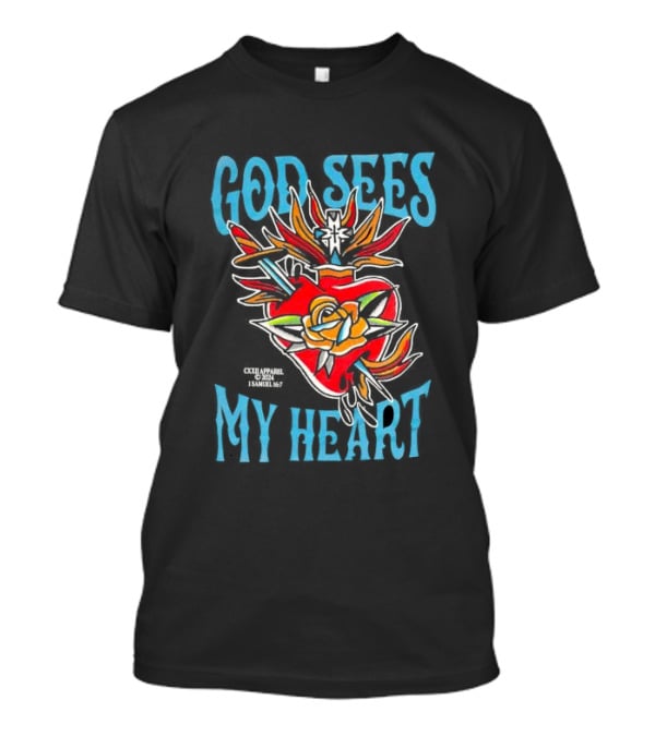 God Sees My Heart Sacred Rose 1 Samuel 16:7 Bright Traditional T-Shirt