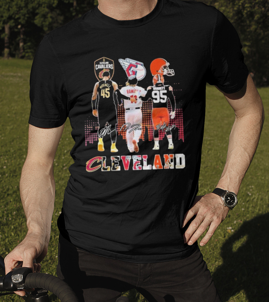 Cleveland Cavaliers Guardians Browns Mitchell Ramírez Garrett Signatures T-Shirt