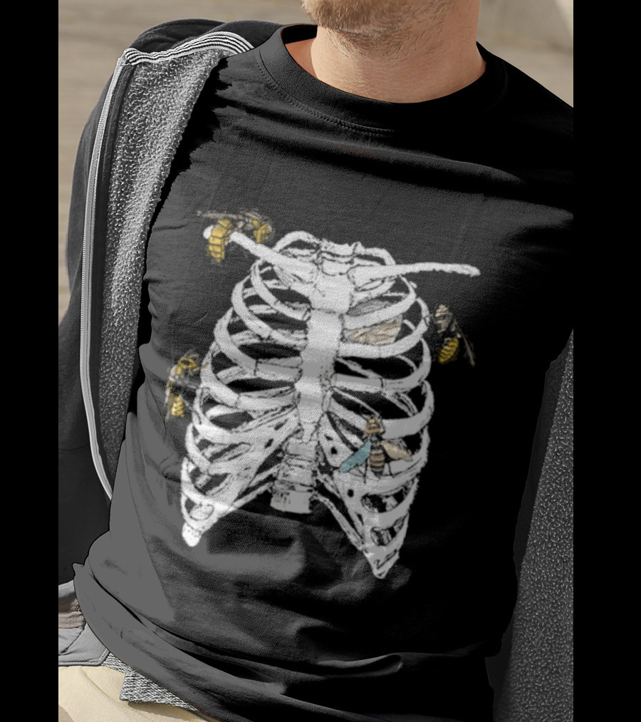 Happenstance Haven His Ribcage With Hornets Nest Inside T-Shirt