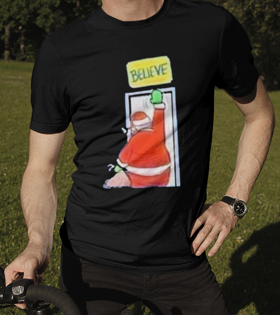 Santa Ted Lasso Believe Christmas Holiday Image T-Shirt