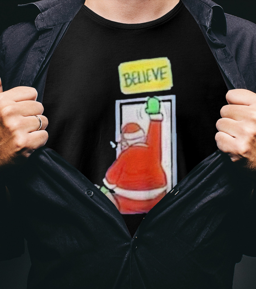 Santa Ted Lasso Believe Christmas Holiday Image T-Shirt