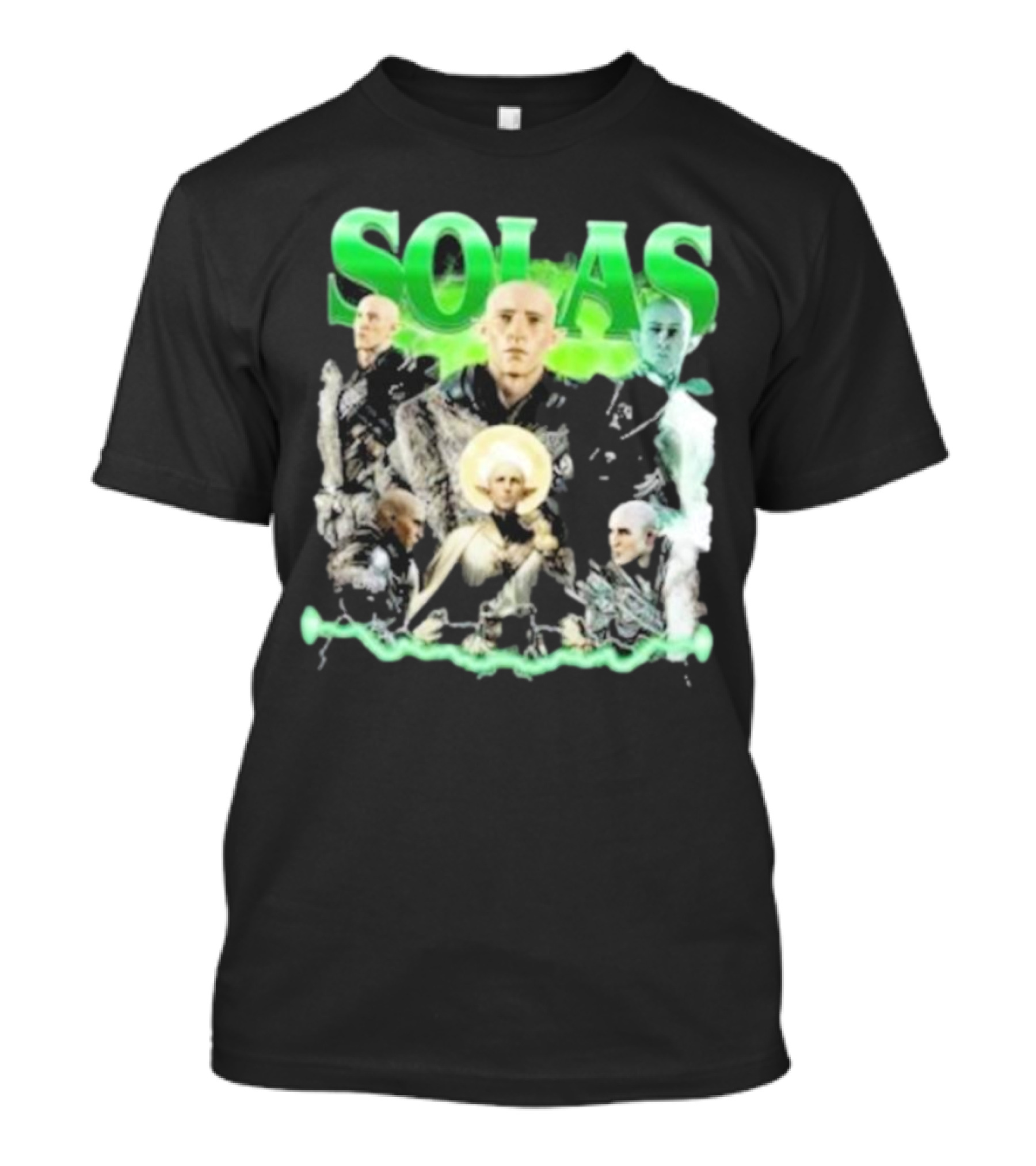Solas Dragon Age Multiple Portraits Green Aesthetic Fan T-Shirt