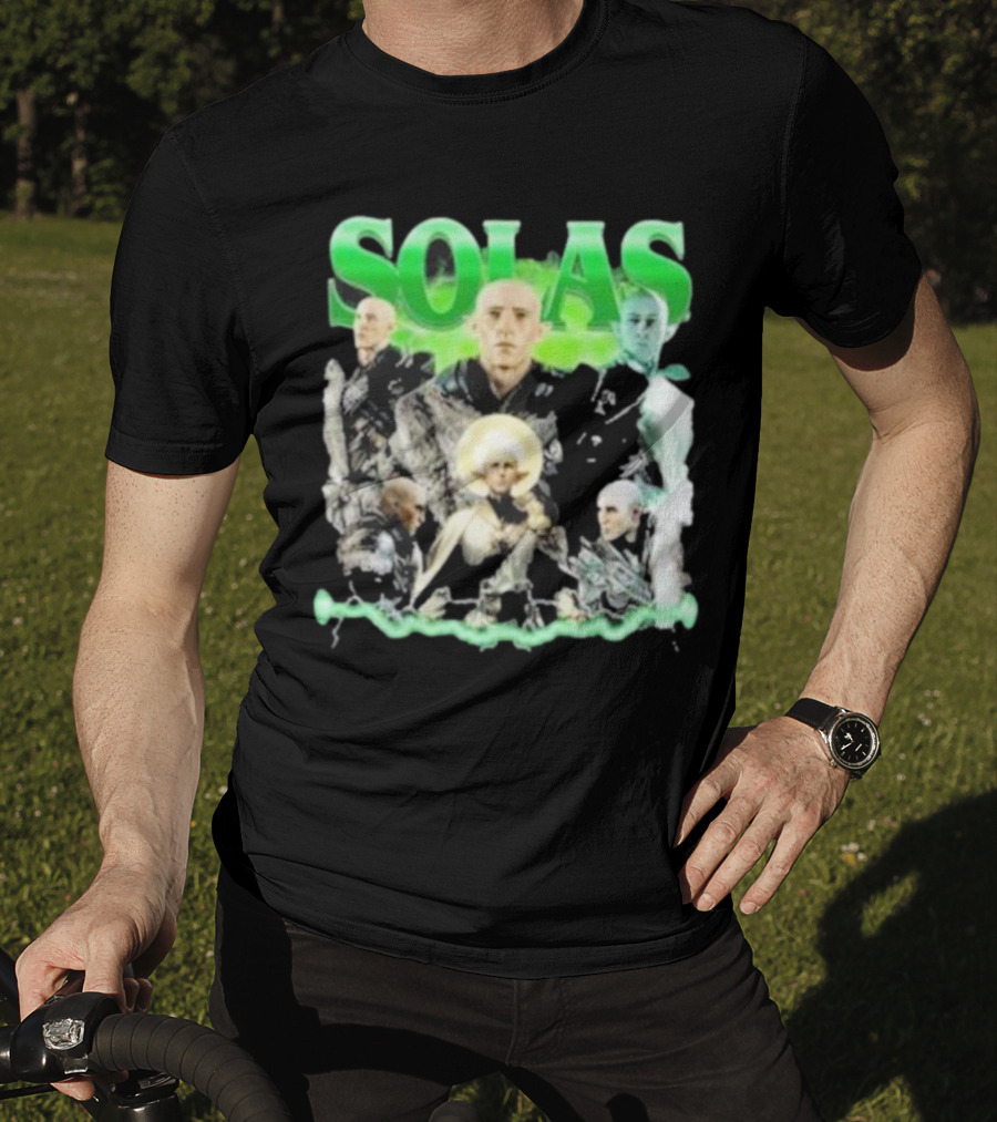 Solas Dragon Age Multiple Portraits Green Aesthetic Fan T-Shirt