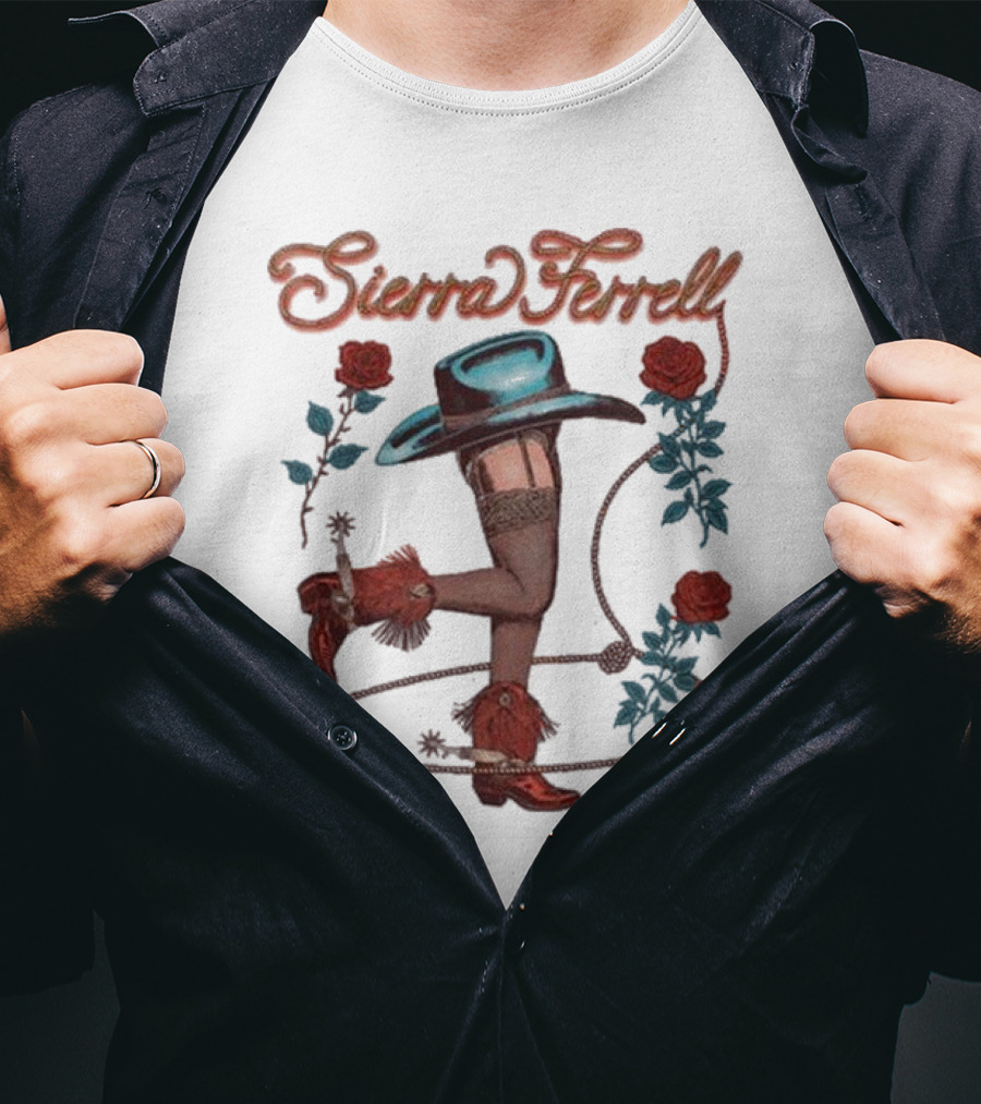 Sierra Ferrell Hat And Legs With Roses And Lasso T-Shirt