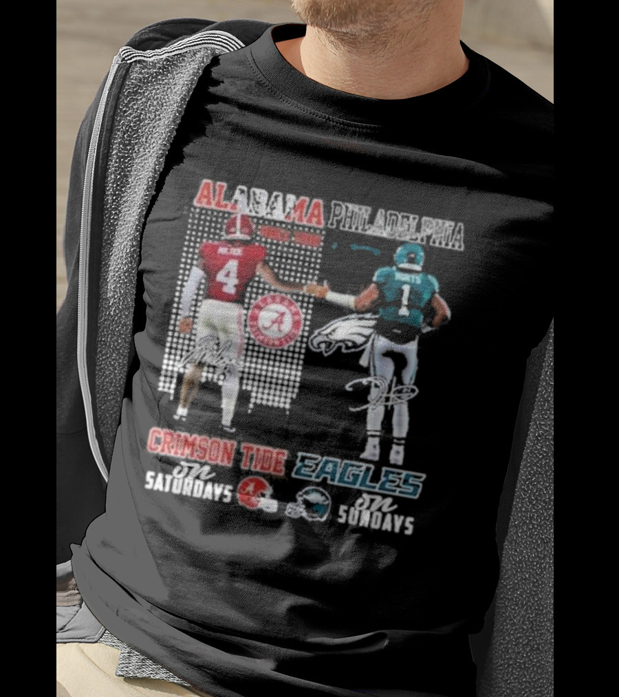Alabama Crimson Tide Saturdays Philadelphia Eagles Sundays Signature T-Shirt