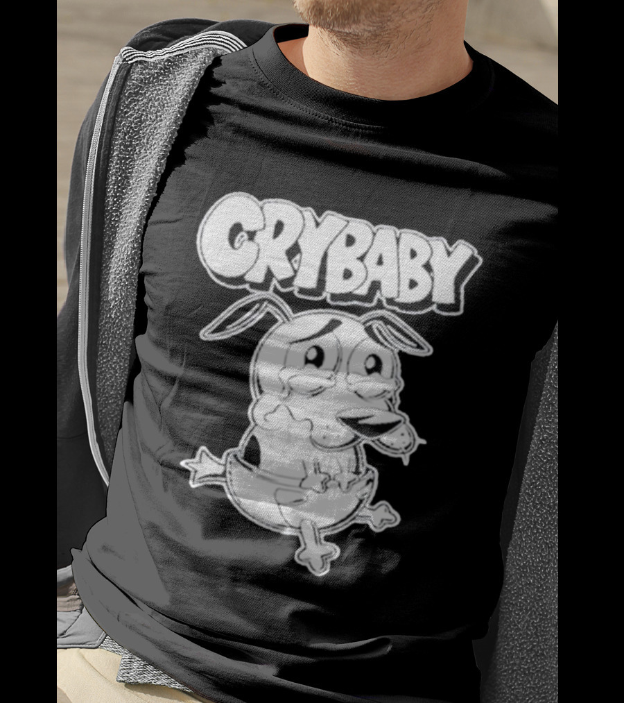 CRYBABY Cartoon Dog Character Large T-Shirt