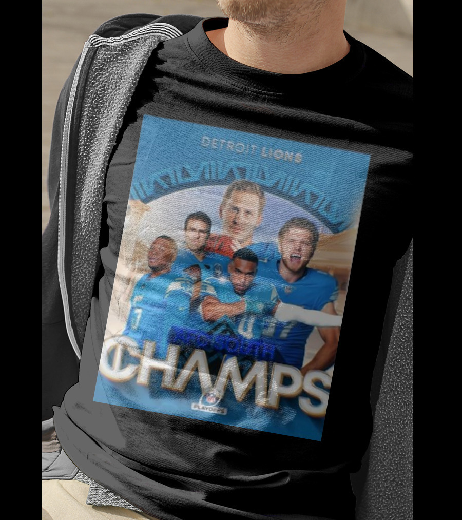 Detroit Lions AFC South Champs Playoffs Team T-Shirt