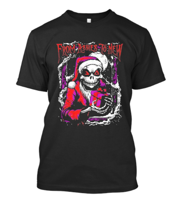 From Ashes To New 2024 Nightmare Before Christmas Santa Skull T-Shirt