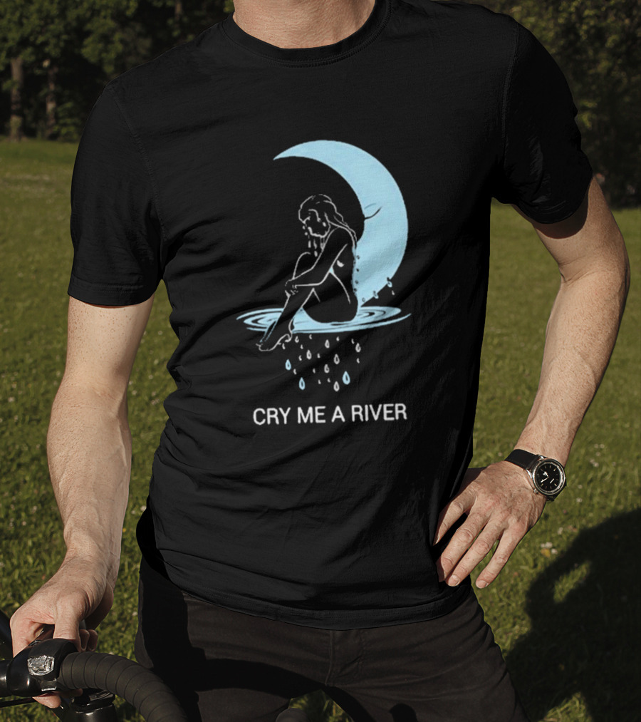 Sean Robinson Cry Me A River Sitting Figure Moon And Water Droplets T-Shirt
