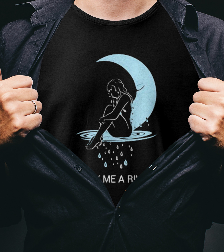 Sean Robinson Cry Me A River Sitting Figure Moon And Water Droplets T-Shirt