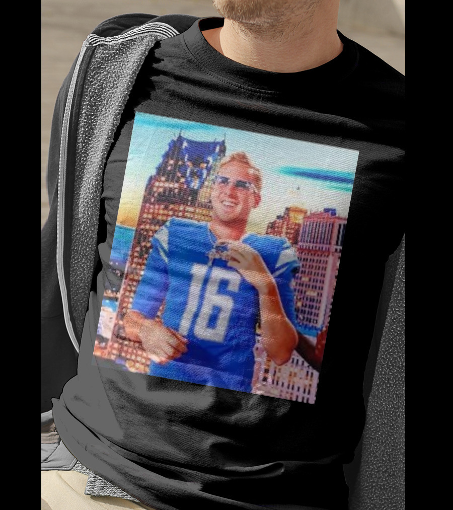 Iced Out Jared Goff Detroit Skyline Football Fashion T-Shirt