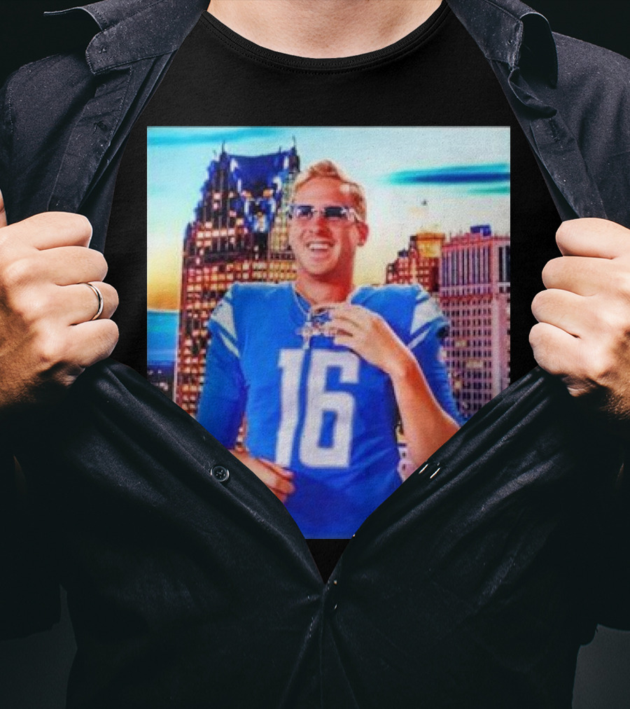 Iced Out Jared Goff Detroit Skyline Football Fashion T-Shirt
