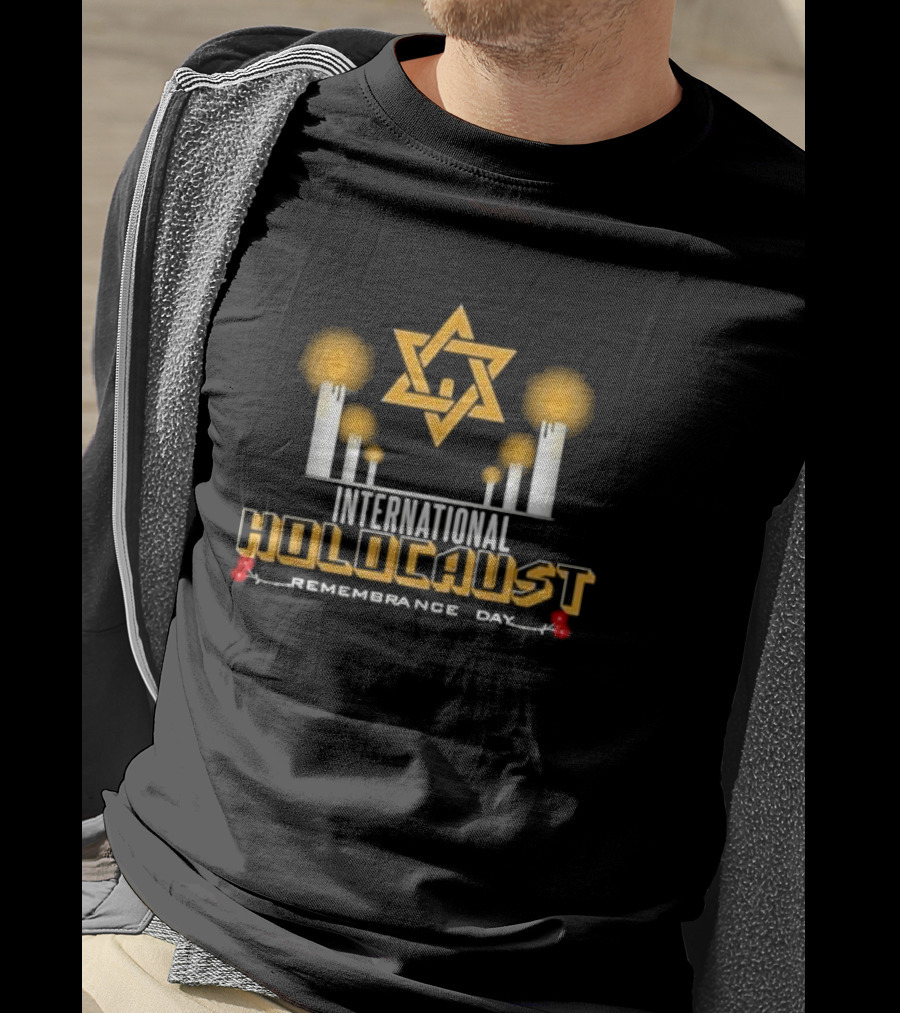 International Holocaust Remembrance Day Star Of David Candle Memorial T-Shirt