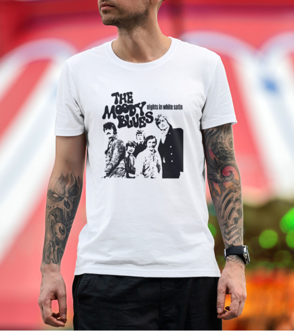 Premium T-Shirt: The Moody Blues Nights in White Satin Vintage Band Photo T-Shirt The Moody Blues Nights in White Satin Vintage Band Photo T-Shirt