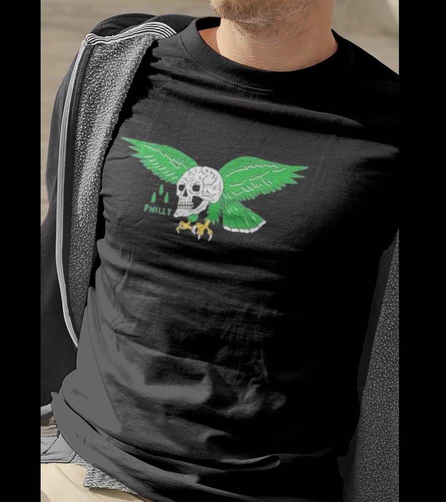 Heavyslime Philly Eagle Skull Wings T-Shirt