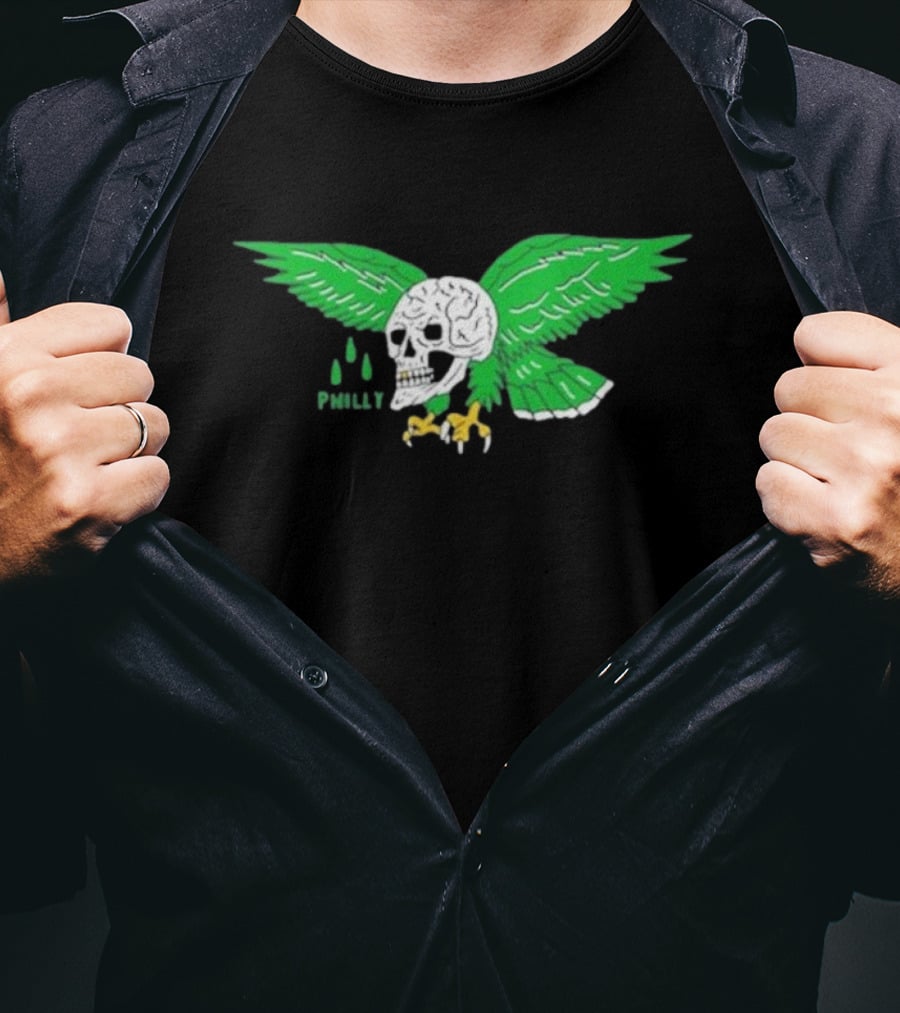 Heavyslime Philly Eagle Skull Wings T-Shirt