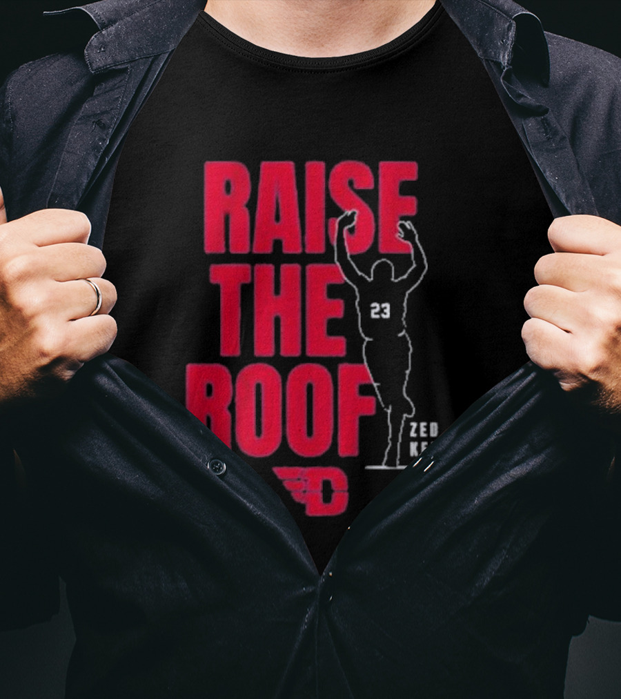 Dayton Basketball Raise The Roof Zed Key 23 T-Shirt