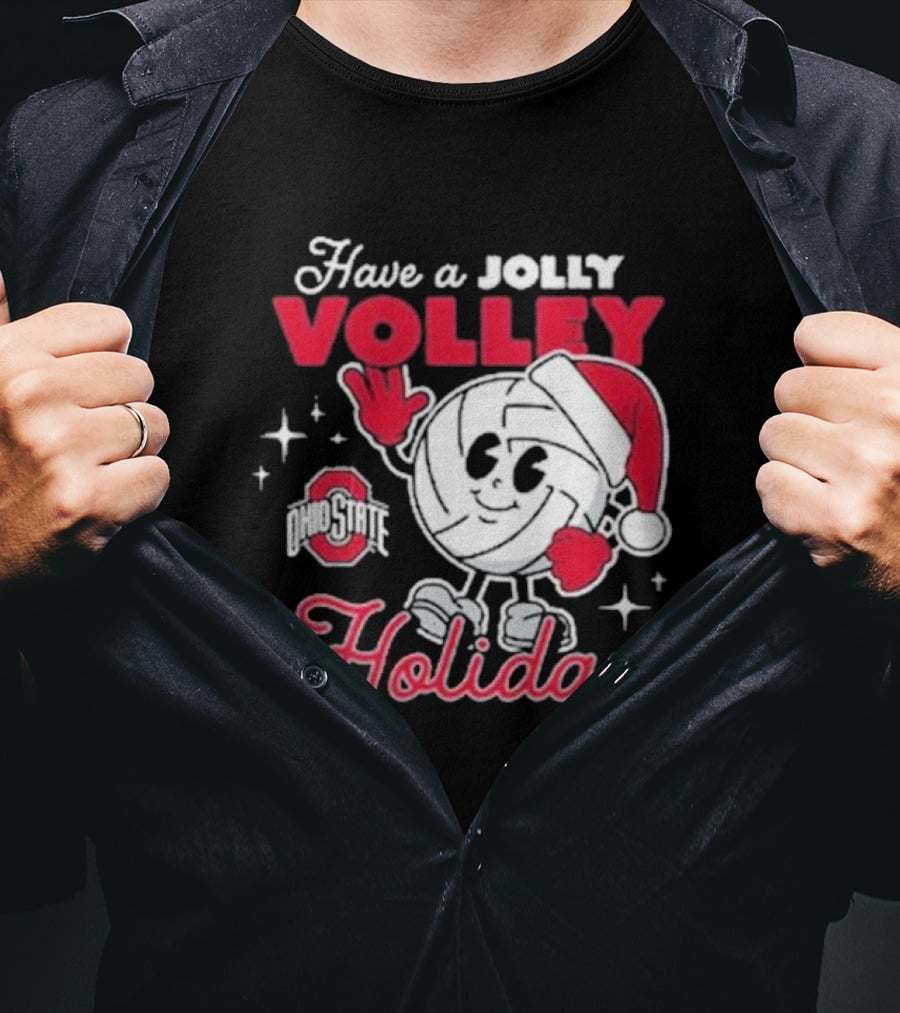 Ohio State Buckeyes Have A Jolly Volley Holiday Christmas T-Shirt