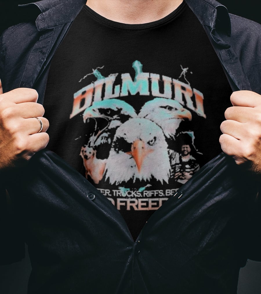Bilmuri Beer Trucks Riffs And Freedom Eagle T-Shirt
