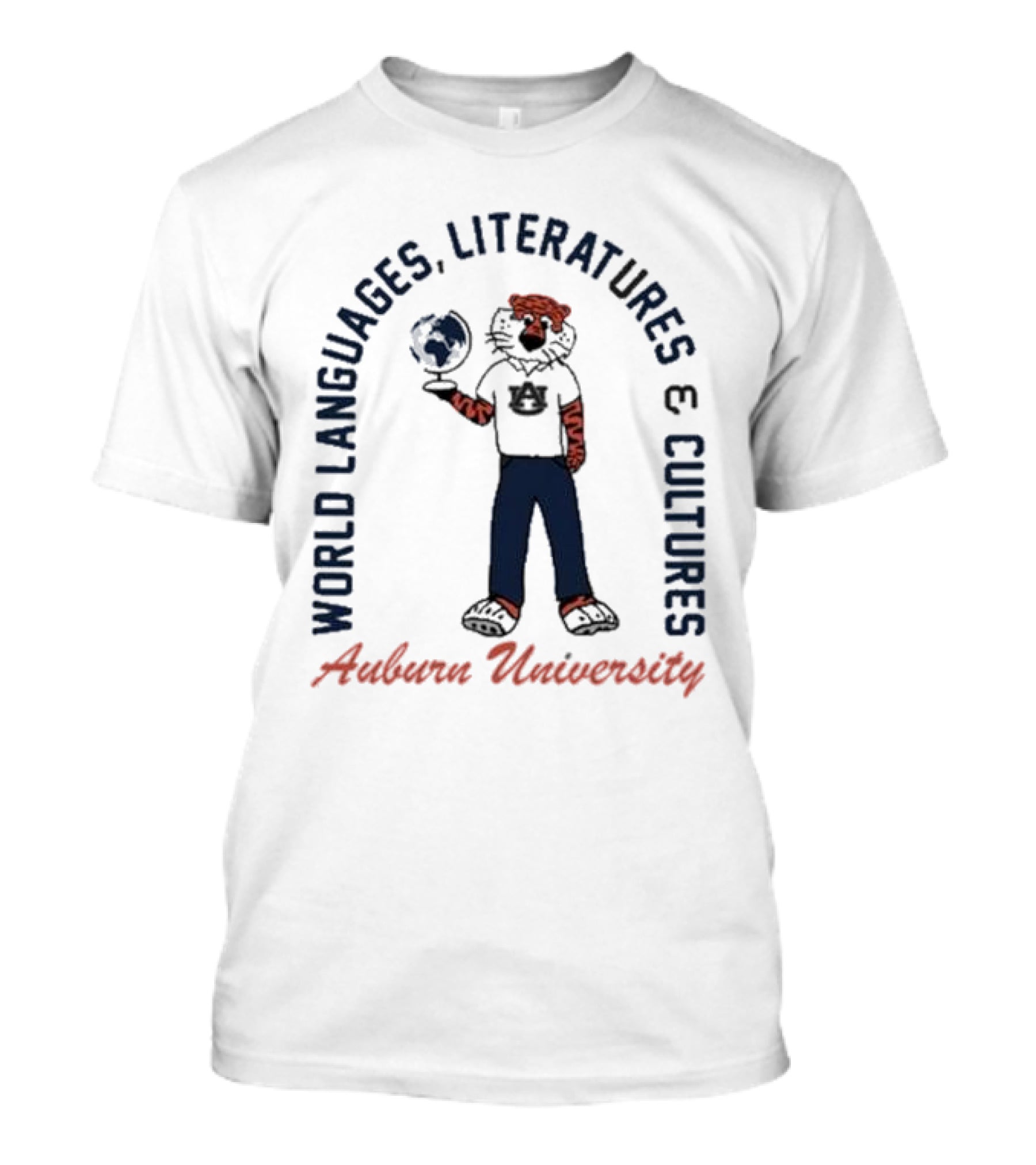Auburn University World Languages Literatures And Cultures Aubie With Globe T-Shirt