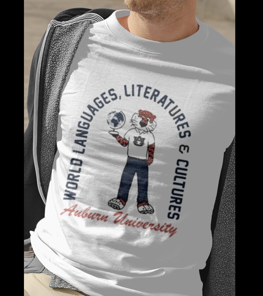 Auburn University World Languages Literatures And Cultures Aubie With Globe T-Shirt