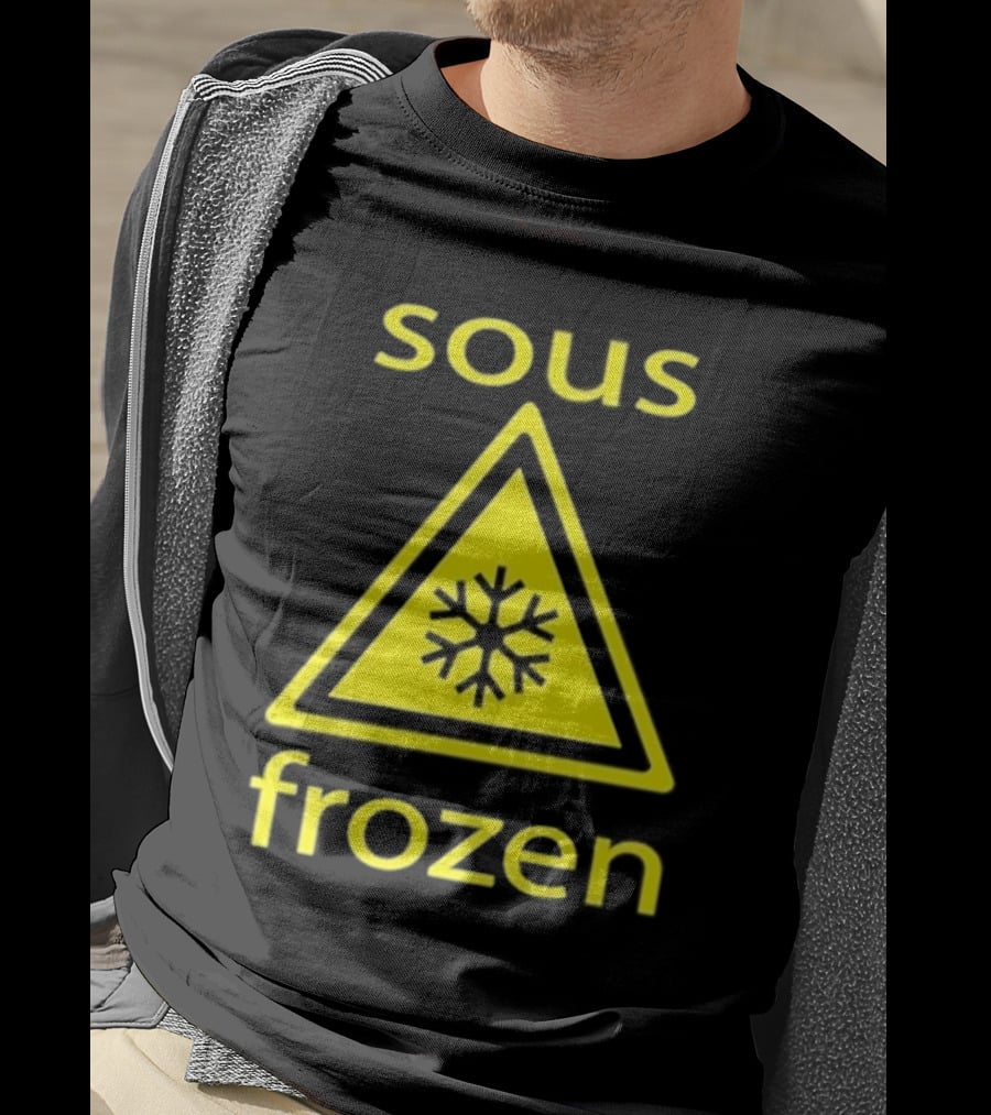 Sous Frozen Snowflake Warning Triangle T-Shirt