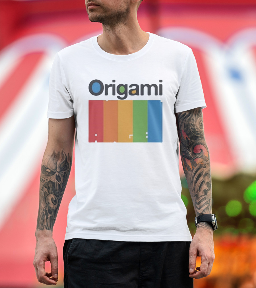 Origami Colorful Spectrum Stripes T-Shirt